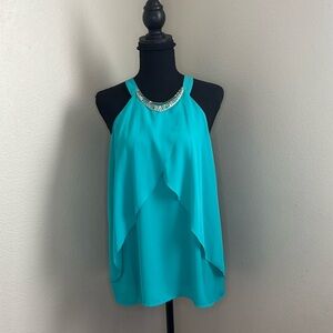 Worthington petite size PL color turquoise 100% polyester